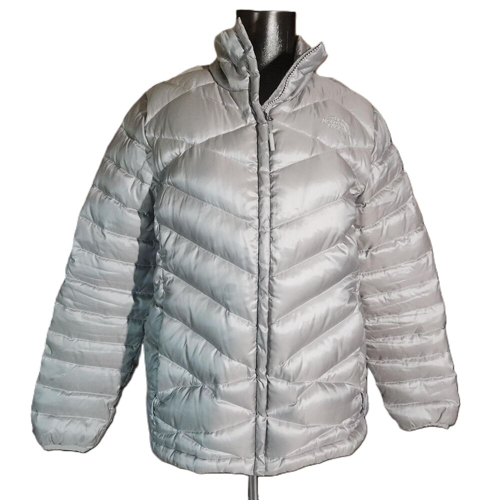 The North Face Womens Gray Quilted Puffer Jacket Size XL